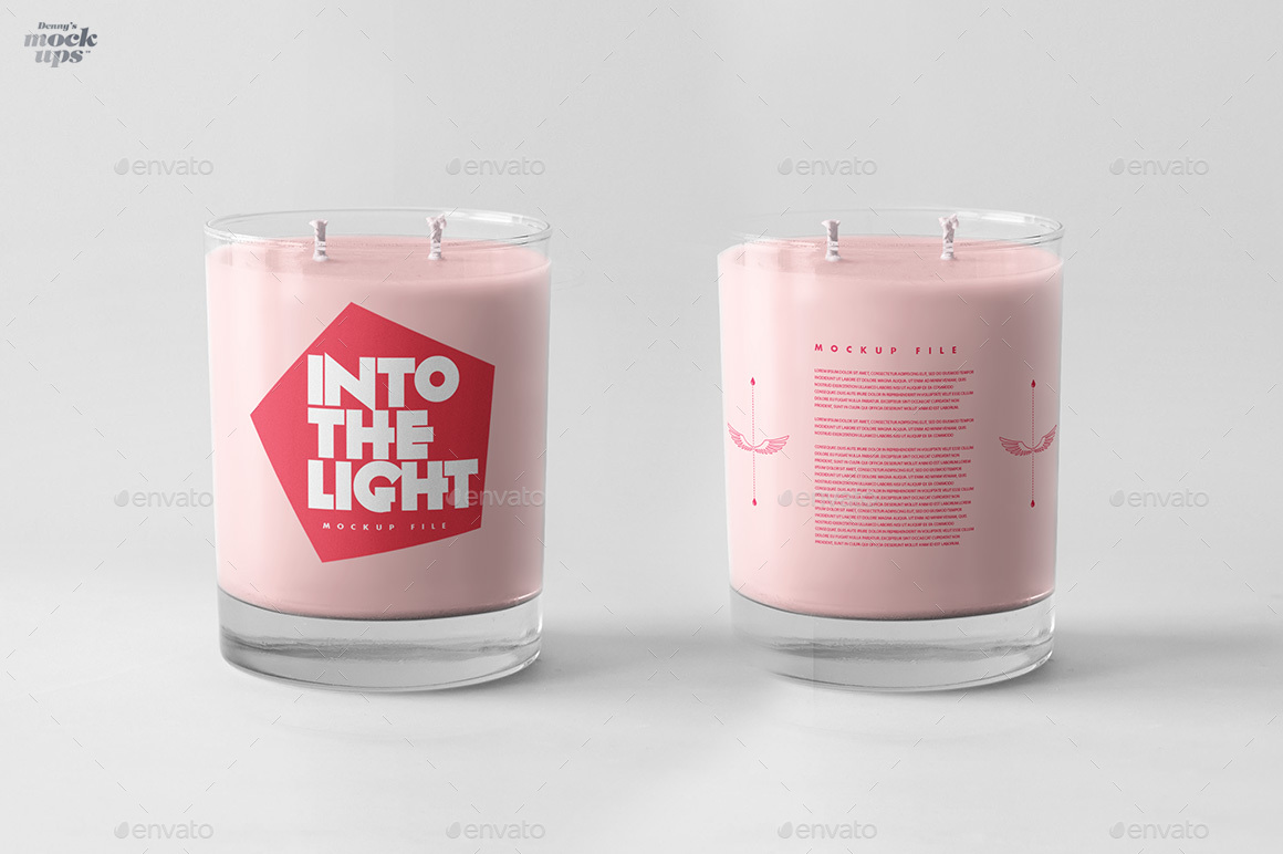 Candle with 2 Wicks Mockup by dennysmockups GraphicRiver